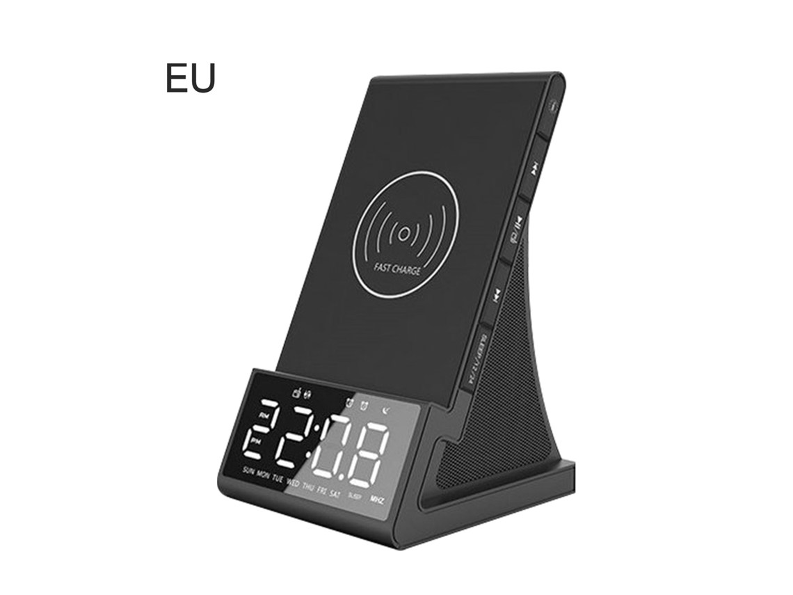 Reloj despertador con cargador inalámbrico Bluetooth