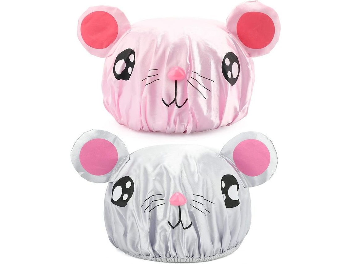 2 Gorros De Ducha Elásticos Para Niños, Gorros De Ducha Impermeables Reutilizables De Dos Capas Con Diseños De Dibujos Animados.