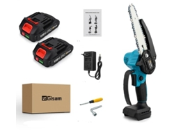 Motosierra Corta Madera Inalámbrica GISAM 1500W-88V/198Vf Incluye 2 Baterías y Cargador