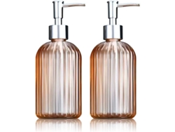 Dispensador De Jabón De Vidrio De 414 Ml, Transparente, Para Baño Y Cocina, Color Ámbar.