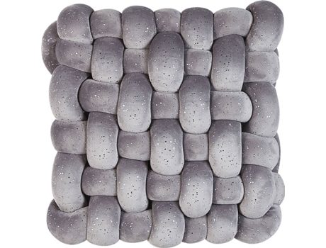 Cojín de terciopelo gris claro 30 x 30 cm BELIANI Sirali