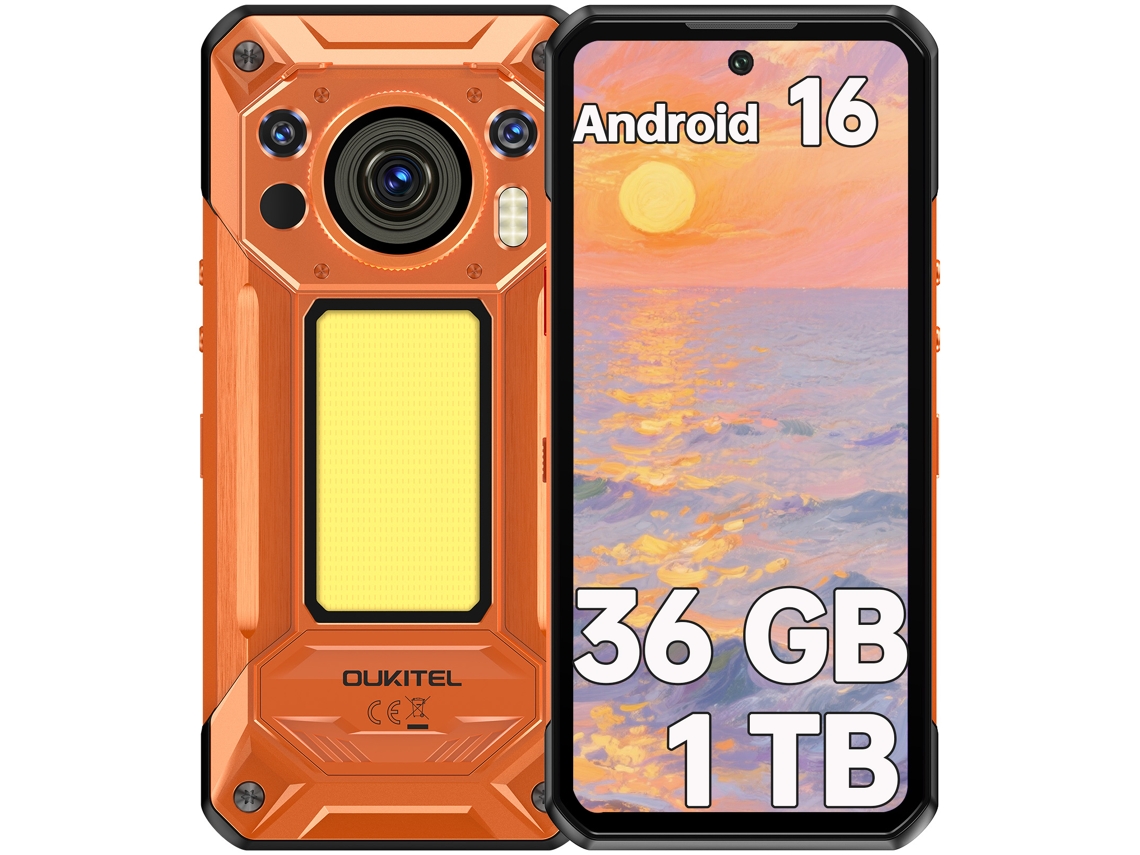 Smartphone Resistente 5g Oukitel Wp500 36 Gb 1 Tb 6.8" Fhd+ 120hz 10000 Mah 108 Mp Nfc Android 16 Naranja