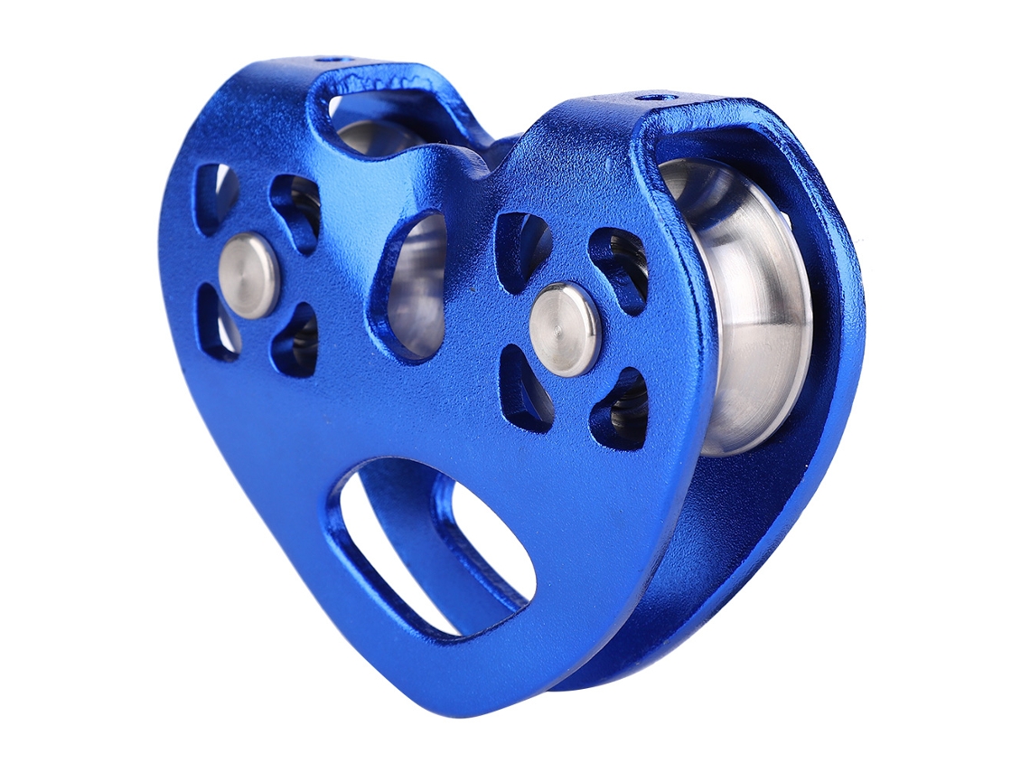 Rebe-trolley De Cable Con Polea Dual De Doble Eje En Forma De Corazón Para Alpinismo Y Escalada En Rocas Azul