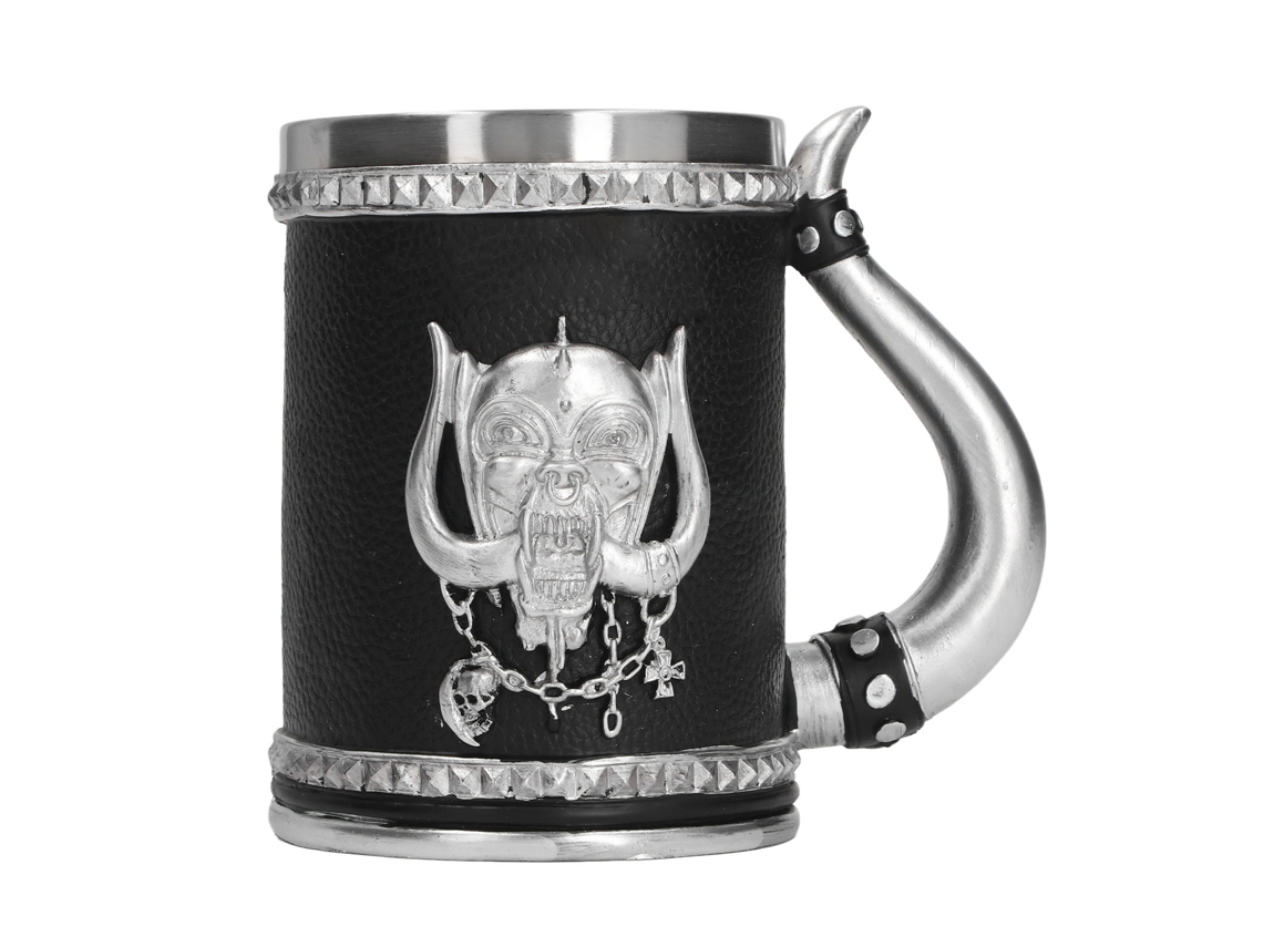 Jarra De Cerveza Pirata De Gran Capacidad, Acero Inoxidable, Calavera Pintada A Mano