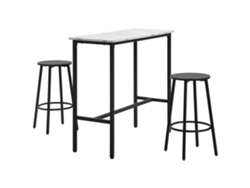 Juego De Mesa Alta Redonda Moderna Con 2 Taburetes.