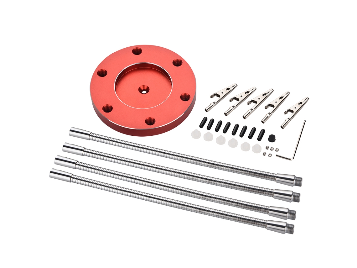 Base Para Estación De Soldadura Con 4 Brazos Metálicos Para Montaje De Pcb - Roja