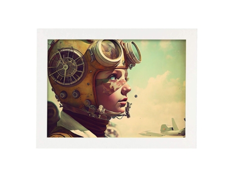 NACNIC Poster Piloto En Estilo Surrealismo Cinematográfico Ilustraciones Y Grabados De Historieta Abstracta Y Artística A4 Marcos Blancos