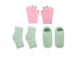 Conjunto De Calcetines Sin Dedos Y Guantes De Gel Reutilizables Hidratantes Para Piel Seca Con Vitamina E
