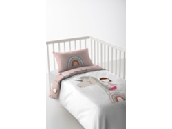 FUNDA NORDICA REVERSIBLE INFANTIL CUNA 60 EXTRA SUAVE FABRICADO EN ESPAÑA UNICORN WHITE HACIENDO EL INDIO