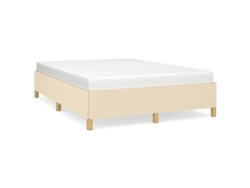 Maison Exclusive - Cama Sin Colchón Tela Color Crema 140x200 Cm