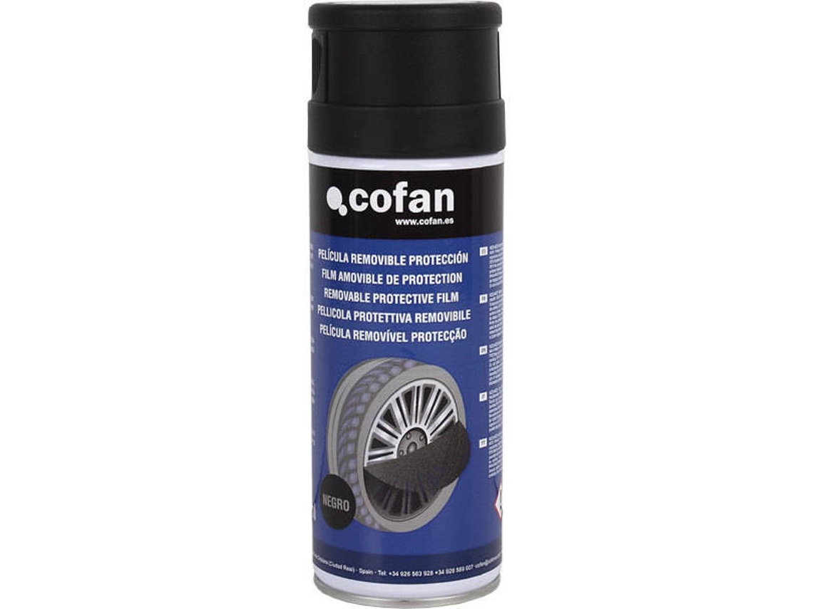Pintura Especial Protectora Película Removible Vinilica Negro Mate COFAN 400 ml