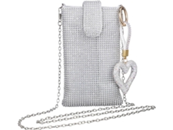 Bolso De Mano Ligero Plateado Para Teléfono Móvil De Mujer En Nailon Duradero Con