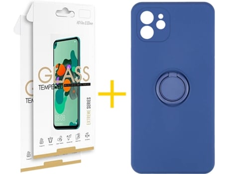 Carcasa + 2 Protectores de Pantalla para iPhone 12 Mini SKYHE Azul Oscuro