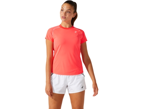 Camiseta de Mujer para Tenis ASICS Courtpiping Tam Rosa (M)