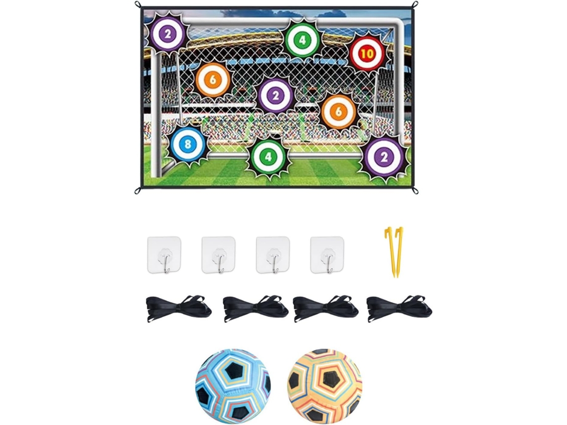 Juego de fútbol de juguete con 2 balones y 1 objetivo de franela Chrui (02)