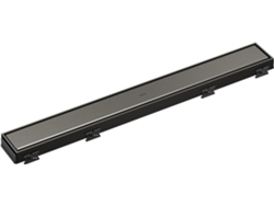 Desagüe lineal reversible para ducha de 61 cm en acero inoxidable negro.