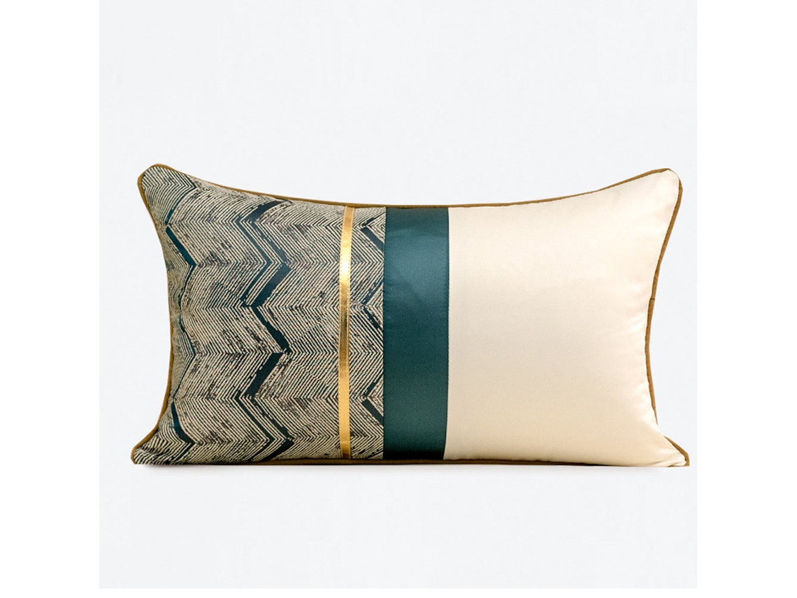 Elegante Funda De Cojín Para Sofá De Dos Colores Para Sala De Estar - Funda De Cojín Rectangular Para La Cintura