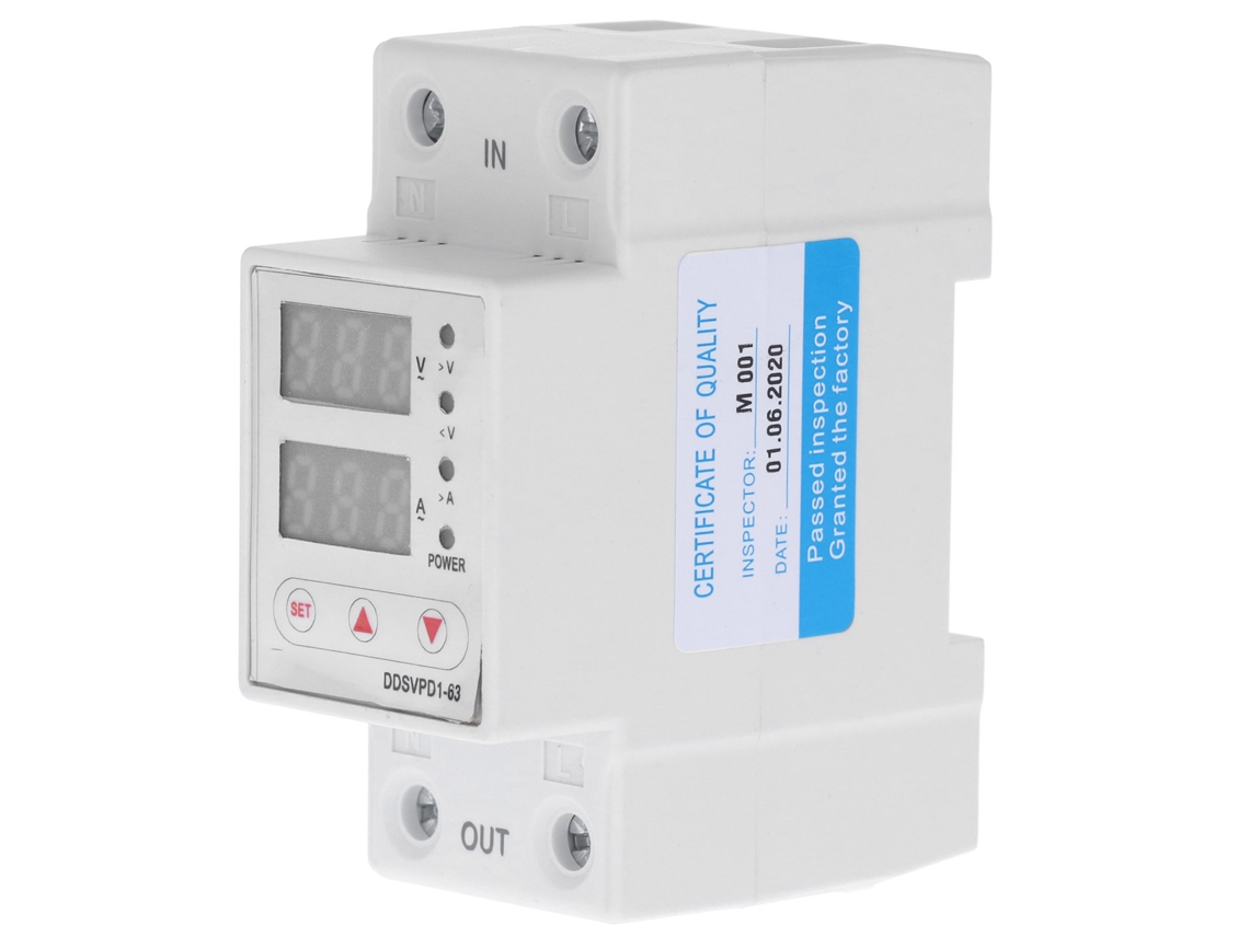 Protector De Voltaje Ajustable Con Reinicio Automático 220v 40a Ddsvpd1-63