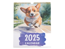 Calendario De Pared 2025 Con Un Lindo Diseño De Perro Para Decoración Y Regalo Navideño.