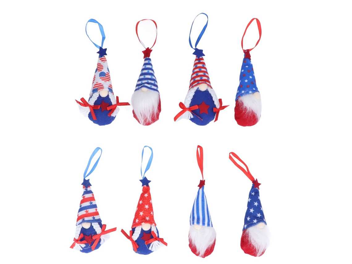 Baok - 8 piezas de muñecos de gnomos del Día de la Independencia, juguetes de peluche sin rostro Pentastar, decoración patriótica estadounidense