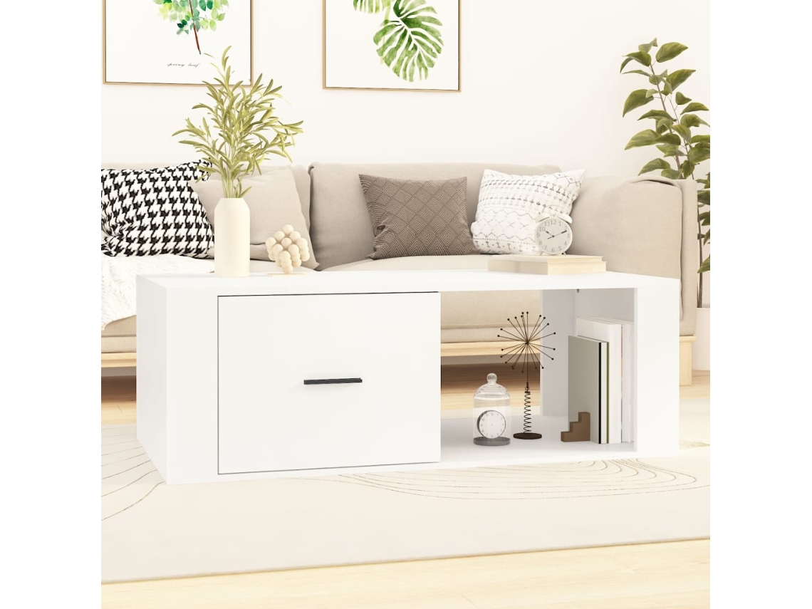 Mesa de Centro Apoyo 100X50,5X35 cm Derivados de Madera Blanco