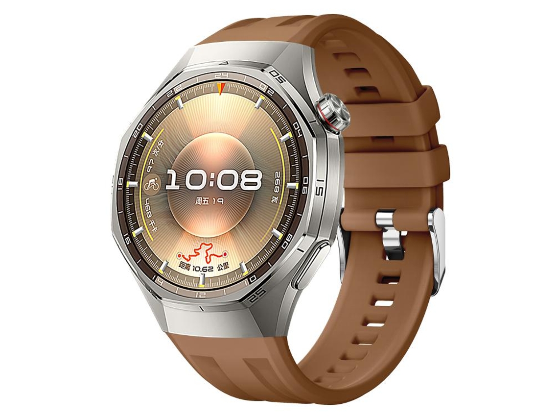 Bracelete Para Huawei Watch Gt 6 Pro - Silicone Cor Sólida - Fivela De Aço Prateada Marrom