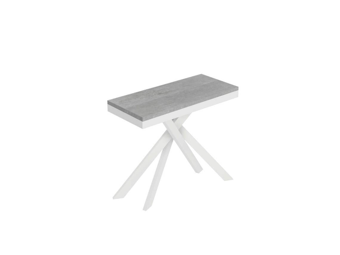 Consola extensible 90x40/196 cm Saki Small Evolution estructura hormigón blanco ITAMOBY