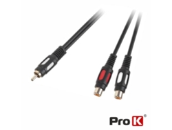 Cable dorado de 2 RCA hembra/RCA macho de 25 cm
