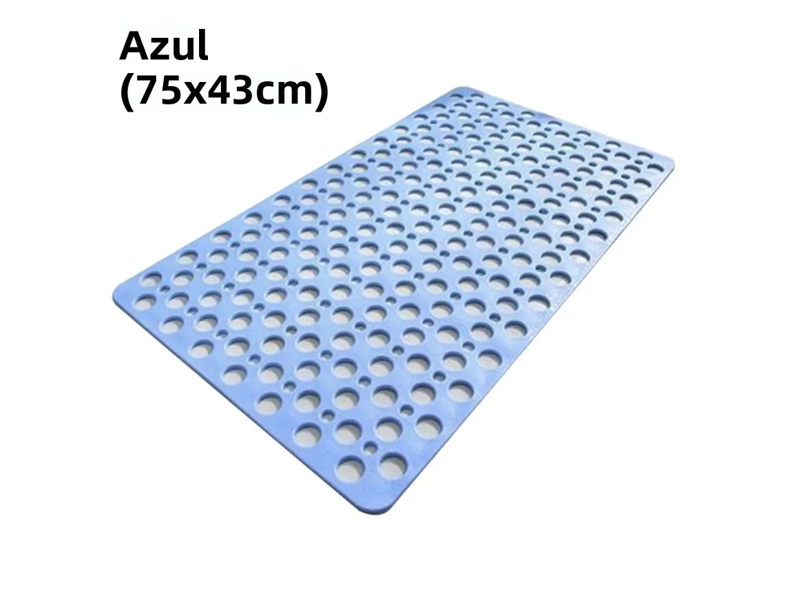 Alfombrilla De Ducha Extragrande, Antideslizante Y Transpirable, Color Azul (75 X 43 Cm), Con Ventosa Fuerte Y Material Tpe Antimoho.