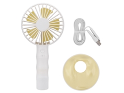 Ventilador de escritorio portátil blanco recargable por USB