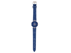 Reloj De Pulsera Analógico Para Mujer Con Esfera Romboidal, Movimiento De Cuarzo, Diamantes De Imitación Y Correa De Pu (azul)