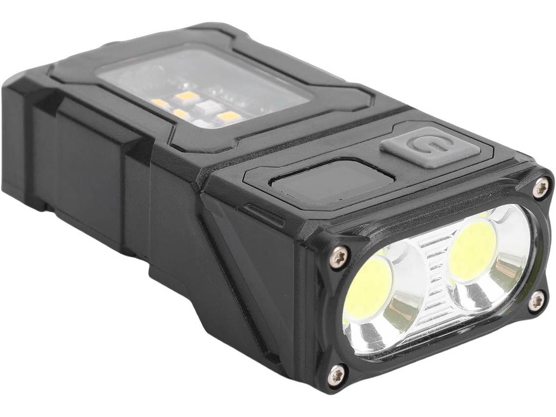 Linterna Recargable De 800 Lúmenes Con Doble Luz Y Cabezal De 90°, Soporte Magnético Y Clip, Ipx4.