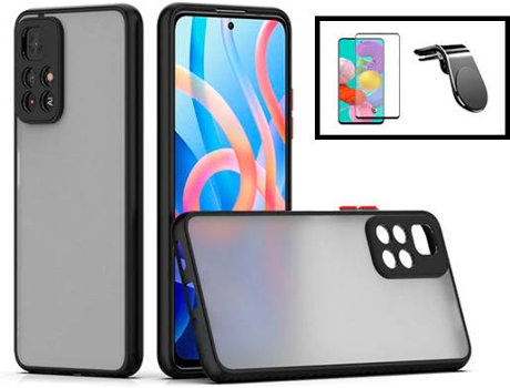 Kit Carcasa Trasera Protección Cámara + Protector de Pantalla Xiaomi Redmi Note 11T 5G GIFT4ME Negro