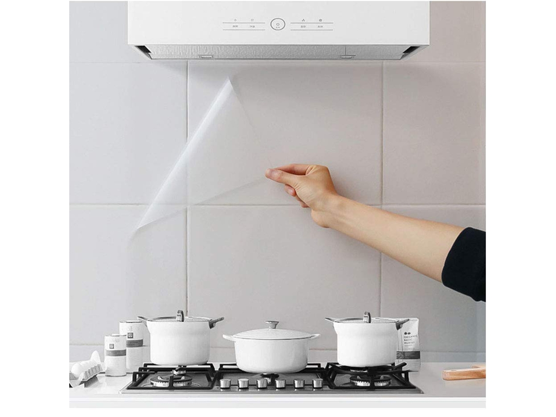 Paquete con 3 adhesivos anti-grasa para proteger paredes de cocina, transparentes, autoadhesivos y resistentes al calor Kofihety