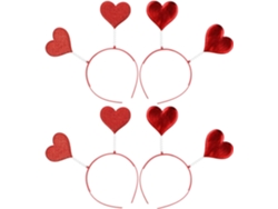 Conjunto de 4 tiaras para el Día de San Valentín con corazones rojos en 3D - Accesorios para fiestas