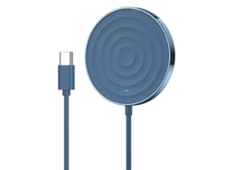 Carregador Sem Fio Magnético 15w Rápido Para Magsafe, Base De Carregamento Para Celular Azul