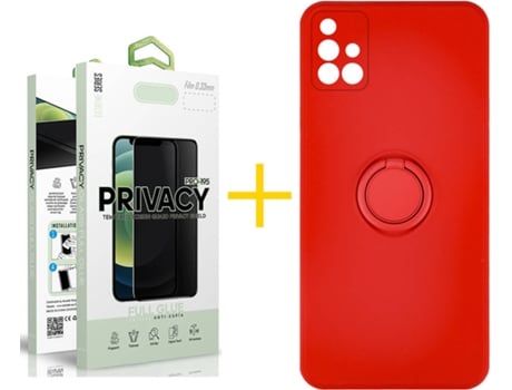 Carcasa + Protector de Pantalla para Samsung Galaxy A71 SKYHE Rojo