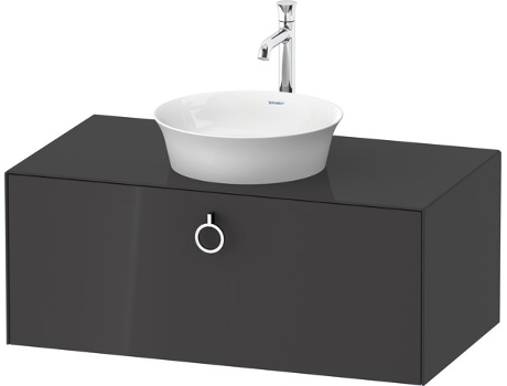 DURAVIT Tulip blanco, mueble de baño colgado en la pared, ancho 1000 x profundidad 550mm, con 1x extraíble, con tirador, WT49810