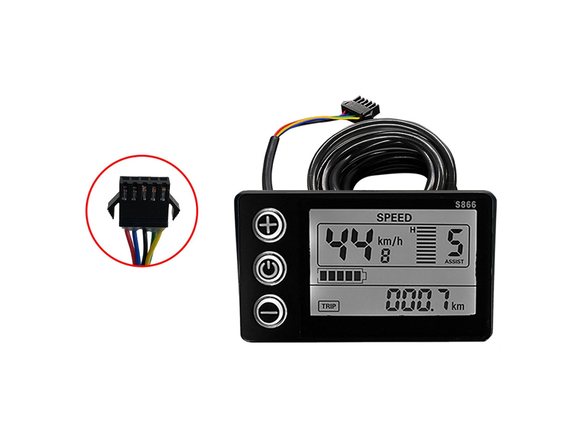 2026-pantalla Lcd Con Conector Sm 24v/36v/48v Para Bicicleta Eléctrica Y Patinete Eléctrico