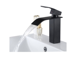 JILLIOPER Grifo Mezclador Negro Moderno para Baño Grifo de Lavabo Mezcla Fría y Caliente