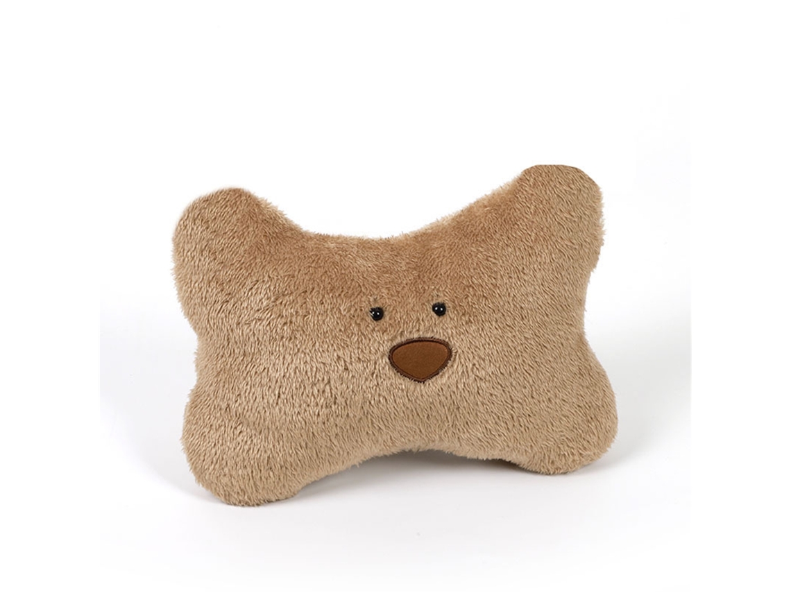 Almofada De Carro Urso Fofo De Pelúcia Macia Confortável Apoio Cervical Lombar Para Motoristas Interior Marrom