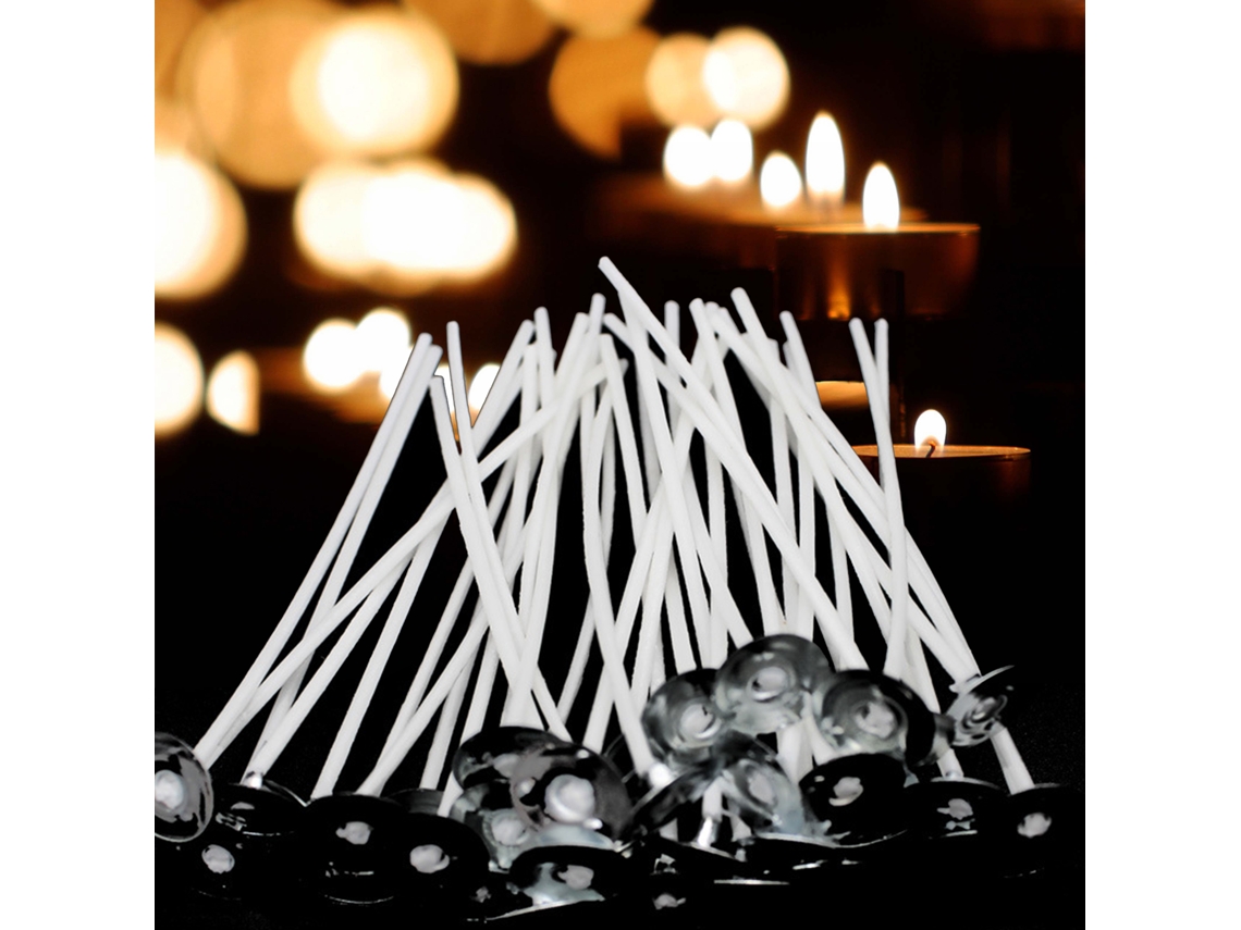 2026-50 Piezas Mechones De Vela Preparados Con Cera Kit Para Fabricar Velas Algodón Pre-cera Longevos 4 Pulgadas