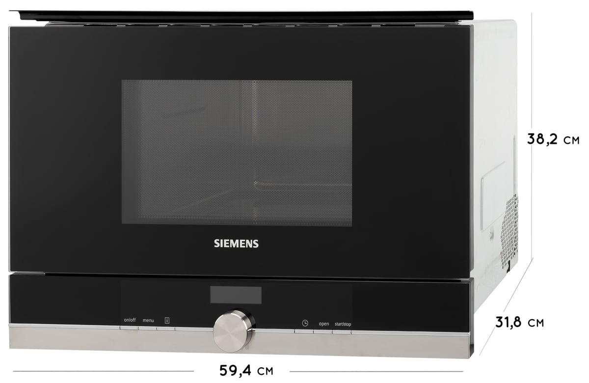 Microondas Integrable Siemens bf634lgs1 21 sin grill inox 21l 900w negro acero iq700 encastre marco 900 color con inoxidable 60cm 60 38cm cristal