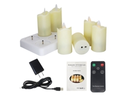 Juego de 6 velas LED recargables con mando a distancia de 4 botones para decorar fiestas, bodas, Navidad y Halloween.