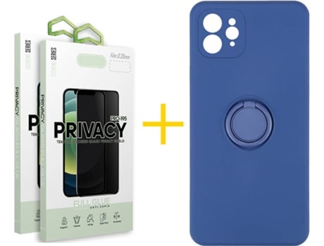 Carcasa + 2 Protectores de Pantalla para iPhone 12 Pro SKYHE Azul Oscuro