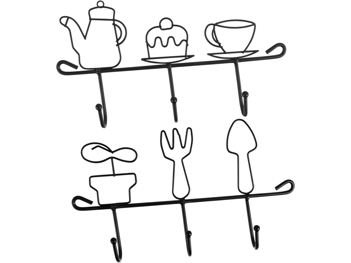 Juego de 2 ganchos, color negro, para cocina y baño.