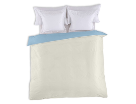 Funda Nórdica ALEXANDRA HOUSE LIVING Crema Celeste 220 x 220 cm Reversible Bicolor