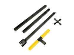Llave plegable de acero para contador de agua con mango en T amarillo