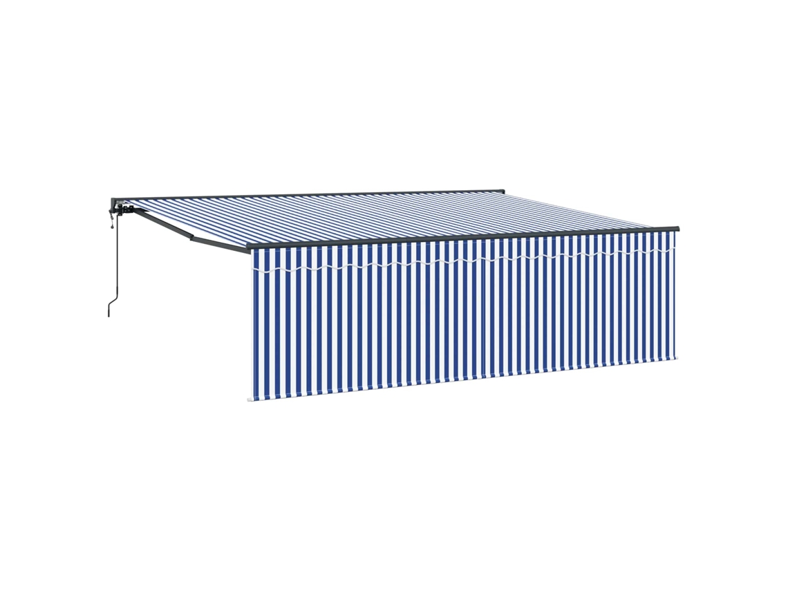 Maison Exclusive - Toldo Retráctil Azul Y 400 X 300 Cm Poliéster Y Aluminio