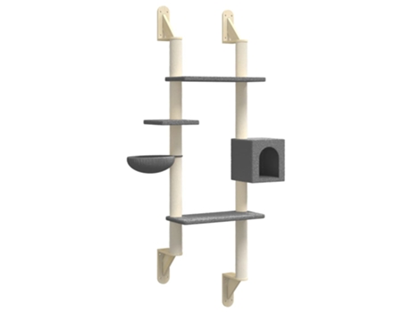 vidaXL Árbol rascador para gatos de pared gris oscuro 180 cm